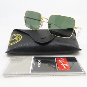 Ray-Ban RB 1969 9196/31 54mm Gold/Green G-15 Rectangle Unisex New Sunglasses